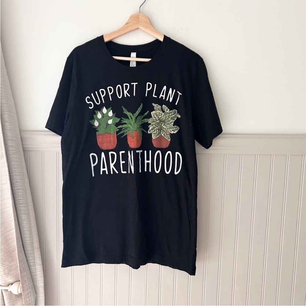 Black Support Plant Parenthood Graphic Tee Womens size large